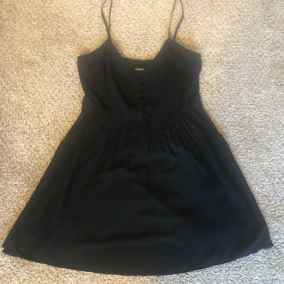 Express Mini Black Spaghetti Strap Dress with POCKETS! - Picture 4 of 7